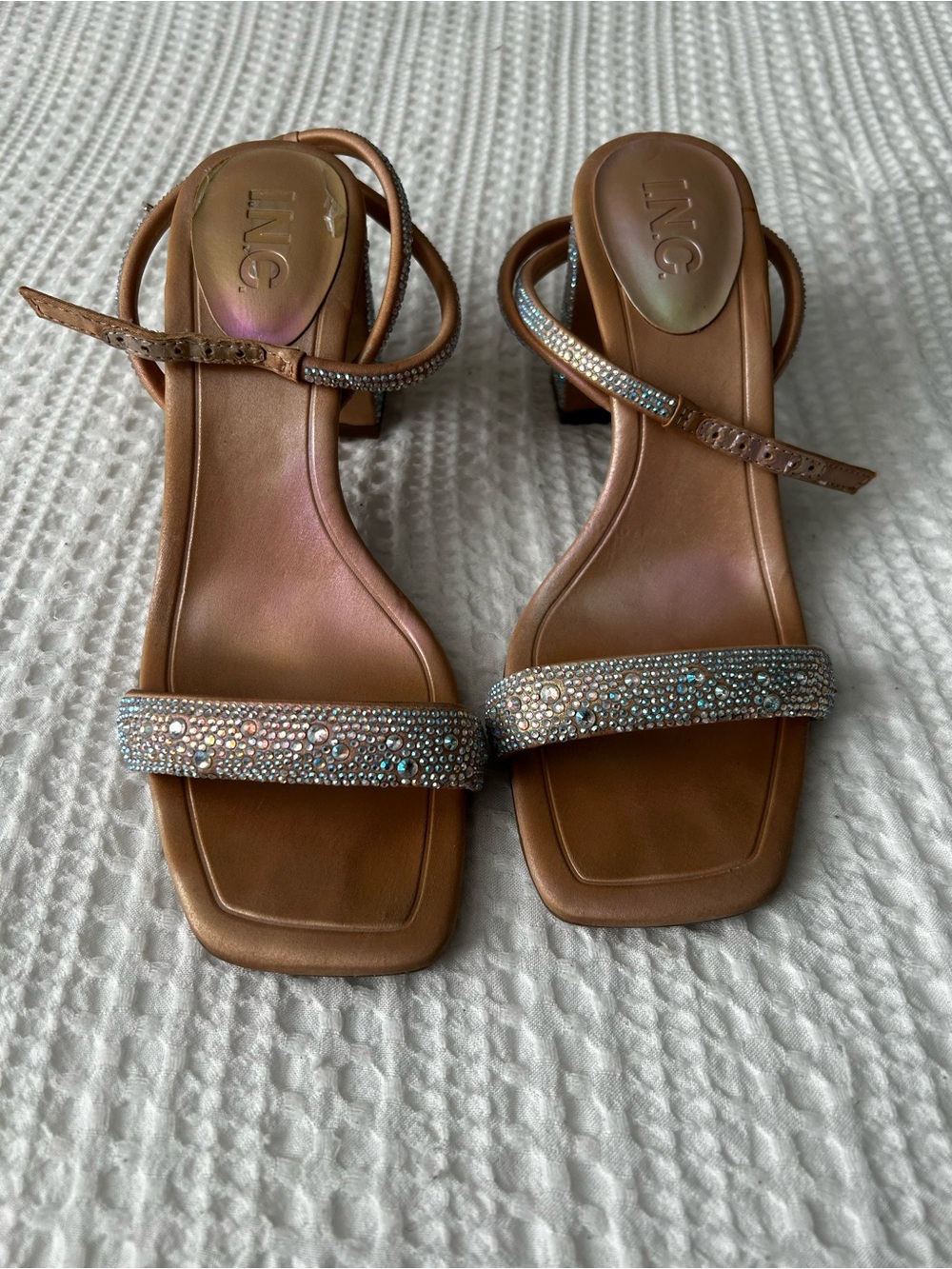 INC International Concepts Iredescent Strap Sandals